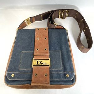 Christian dior denim crossbody bag